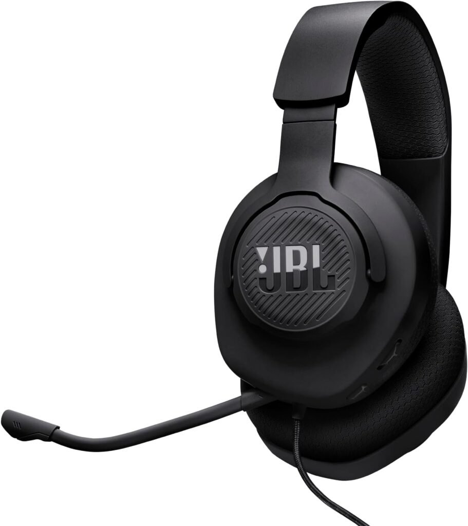 JBL Quantum 100M2 Wired Over-Ear Gaming Headset with JBL QuantumSOUND Signature and 3.5 mm Headphone Jack, Multi-Platform Compatibility, Detachable Mic, Mute Option, Black