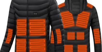 JC Gens Men’s Heated Jacket, Electric Heated Jacket with 3 Adjustable Heating Levels 15 Heating Zones, Lightweight Flexible Jacket for Winter Outdoor Skiing Camping Hiking