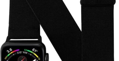 JEMACHE Elastic Arm/Ankle Band for Apple Watch 49/45/44/42mm, 41/40/38mm iWatch Series Ultra 9 8 7 6 SE 5 4 3 Strap, Unisex Sport Watch Armband/Ankleband JEMACHE Elastic Arm/Ankle Band for Apple Watch 49/45/44/42mm, 41/40/38mm iWatch Series Ultra 9 8 7 6 SE 5 4 3 Strap, Unisex Sport Watch Armband/Ankleband