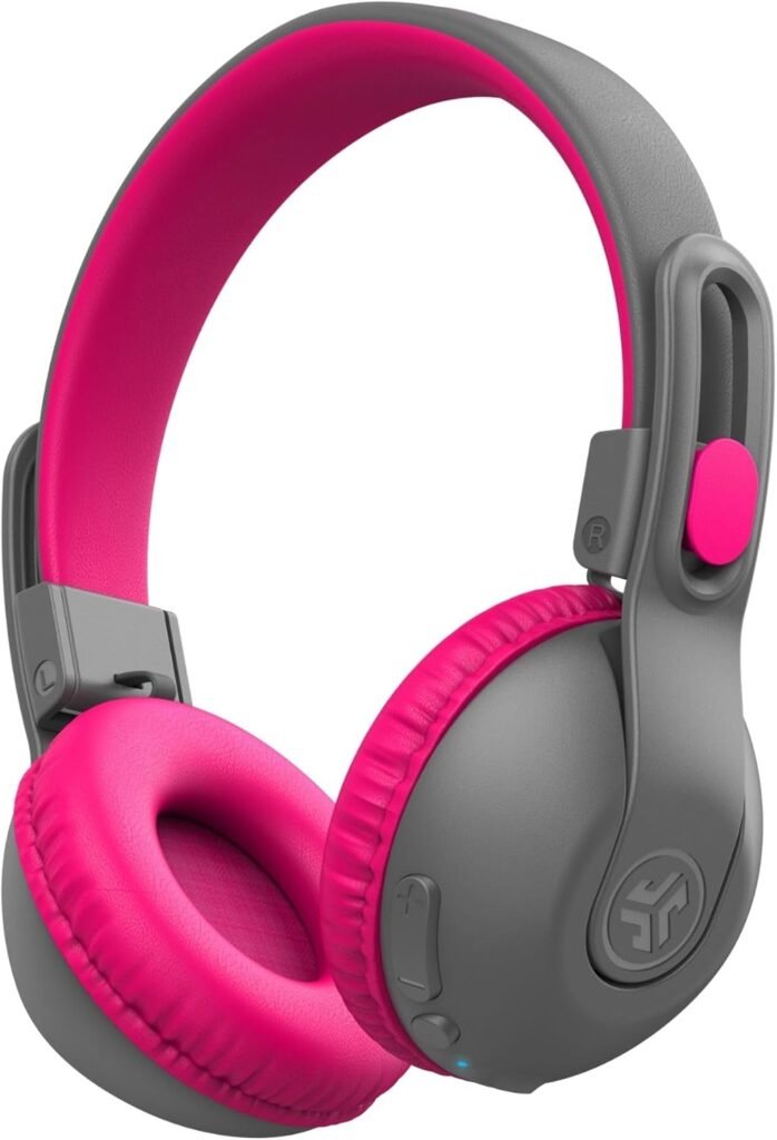 JLab JBuddies Studio 2 Kids Headphones Wireless – Bluetooth Headphones Kids for Boys & Girls, Volume Limited Childrens Earphones with Mic, 65+ Hr Playtime, Noise Isolation, Sharing & Wired Mode, Pink