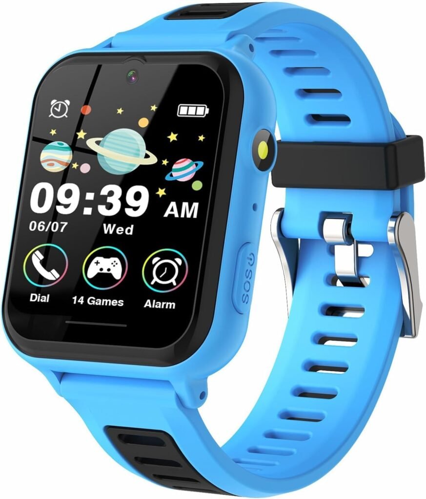 JYNZYUPO Kids Smart Watch for Boys and Girls, Smart Watch for Kids with Sim Card Phone Calling SOS Games Camera Music Video Alarm Flashlight, Kids Gifts for 4-12 Years Old