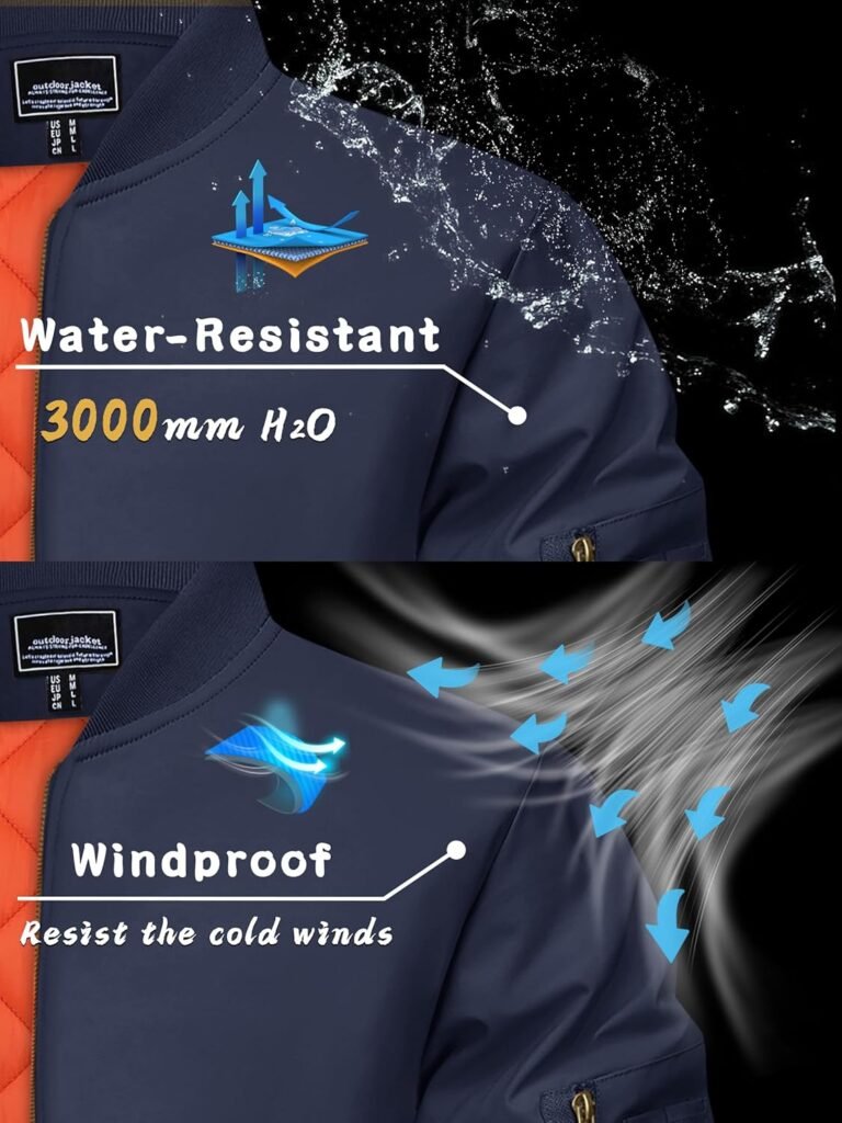 KEFITEVD Bomber Jacket Men Winter Military Flight Mens Jacket Windproof Warm Cargo Coats with 4 Pockets KEFITEVD Bomber Jacket Men Winter Military Flight Mens Jacket Windproof Warm Cargo Coats with 4 Pockets