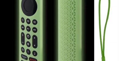 KNOXS Silicone Remote Cover for Alexa Voice Remote Pro, [Anti Slip, Shockproof, Dustproof] Case for Alexa Pro Remote Fire TV Streaming Media Players, Amazon Fire TV Smart TVs (Glow Green)