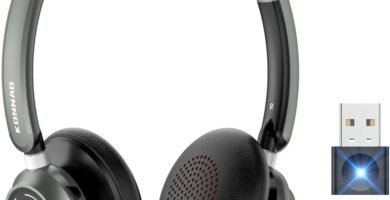 KONNAO Wireless Headset, 2024 New V5.3 Headset with USB Dongle, Computer Headphones QCC3034 AI Noise Cancelling Microphone & Mic Mute, 30H Worktime for Computer/Laptop/Skype/Zoom/MS Teams KONNAO Wireless Headset, 2024 New V5.3 Headset with USB Dongle, Computer Headphones QCC3034 AI Noise Cancelling Microphone & Mic Mute, 30H Worktime for Computer/Laptop/Skype/Zoom/MS Teams