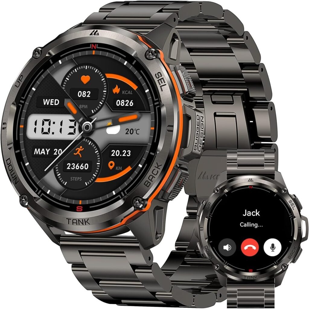 KOSPET TANK T3 Ultra Smart Watch for Men GPS, Extra-large Battery, 50M Waterproof, Stainless Steel Body Rugged Smartwatch with Metal Strap, 1.43″ AMOLED Display, Pressure&Altitude&Compass KOSPET TANK T3 Ultra Smart Watch for Men GPS, Extra-large Battery, 50M Waterproof, Stainless Steel Body Rugged Smartwatch with Metal Strap, 1.43″ AMOLED Display, Pressure&Altitude&Compass