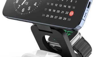 KU XIU 3 in 1 Wireless Charging Station, Foldable Mag-Safe Charger Stand for iPhone 16/15/14/13/12 Series, Fast Charger for Apple Watch S1-9/Ultra, for Airpods 4/3/Pro/Pro 2-Black KU XIU 3 in 1 Wireless Charging Station, Foldable Mag-Safe Charger Stand for iPhone 16/15/14/13/12 Series, Fast Charger for Apple Watch S1-9/Ultra, for Airpods 4/3/Pro/Pro 2-Black