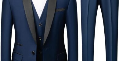 KUDMOL Mens 3 Pieces Suit Slim Fit One Button Shawl Lapel for Wedding Prom Blazer Vest Trousers Set KUDMOL Mens 3 Pieces Suit Slim Fit One Button Shawl Lapel for Wedding Prom Blazer Vest Trousers Set