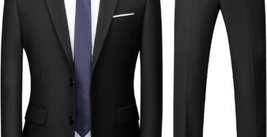 KUDORO Men Suits 2 Piece Slim Fit Single Breasted Two Button Black Wedding Tuxedo Suit Blazer Trousers Set KUDORO Men Suits 2 Piece Slim Fit Single Breasted Two Button Black Wedding Tuxedo Suit Blazer Trousers Set