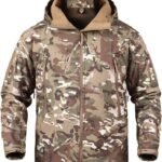 Ketamyy Mens Camo Tactical Coat Hooded Autumn Winter Outdoor Army Military Softshell Fleece Lined Waterproof Windproof Warm Hunting Hiking Jacket