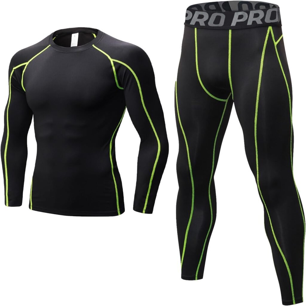 LANBAOSI Mens Thermal Underwear Set Long Sleeve Skins Base Layer Compression Top and Bottoms Long Johns for Cycling, Skiing, Outdoor Sports LANBAOSI Mens Thermal Underwear Set Long Sleeve Skins Base Layer Compression Top and Bottoms Long Johns for Cycling, Skiing, Outdoor Sports