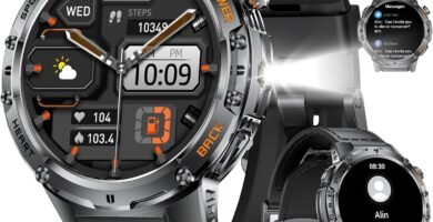 LIGE Smart Watch for Men with Bluetooth Calling, 1.43 “AMOLED Military Smart Watches for Men with LED Flashlight, IP68 Waterproof/530mAh Battery/Health Monitoring, Android iOS Step Counter Watch LIGE Smart Watch for Men with Bluetooth Calling, 1.43 “AMOLED Military Smart Watches for Men with LED Flashlight, IP68 Waterproof/530mAh Battery/Health Monitoring, Android iOS Step Counter Watch