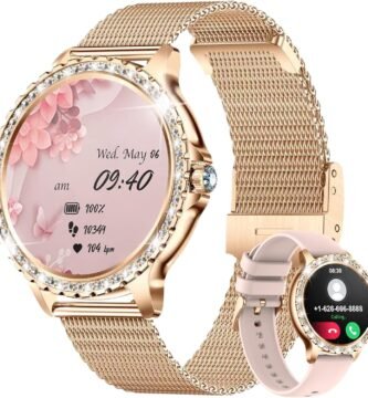 LIGE Smart Watch for Women, Bluetooth Call 1.32″ Ladies Fitness Watch with Blood Pressure/Oxygen/Heart Rate Monitor Pedometer, IP67 Waterproof Sports Smartwatch Compatible for Android iOS Phones