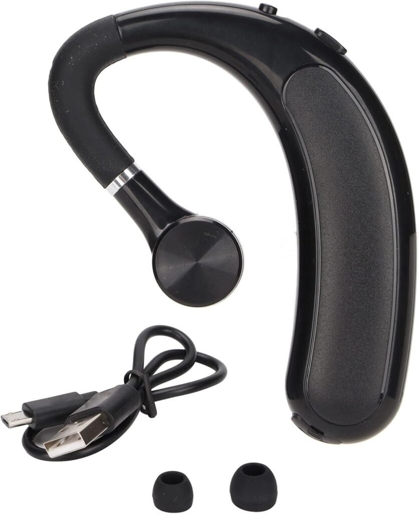 Leapiture 5.2 Bluetooth Earpiece Business Headphone Wireless Bluetooth HD Calls Bluetooth Headset with Ear Hook for Business Driving