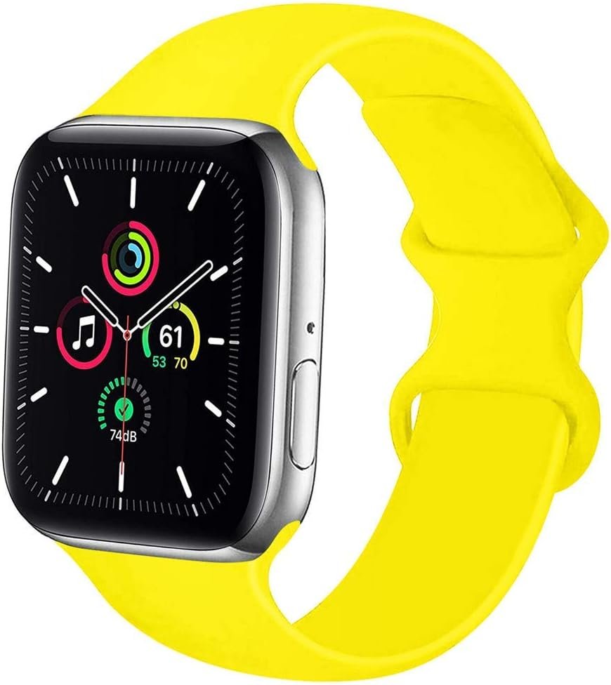 Lerxiuer Watch Strap 38mm 42mm 40mm 44mm 41mm 45mm 49mm Soft Silicone Band Replacement Wrist Strap Compatible with Apple Watch Series 9 8 7 6 Ultra Ultra 2 Series 5 4 3 2 SE,Yellow 38/40/41mm-M/L Lerxiuer Watch Strap 38mm 42mm 40mm 44mm 41mm 45mm 49mm Soft Silicone Band Replacement Wrist Strap Compatible with Apple Watch Series 9 8 7 6 Ultra Ultra 2 Series 5 4 3 2 SE,Yellow 38/40/41mm-M/L