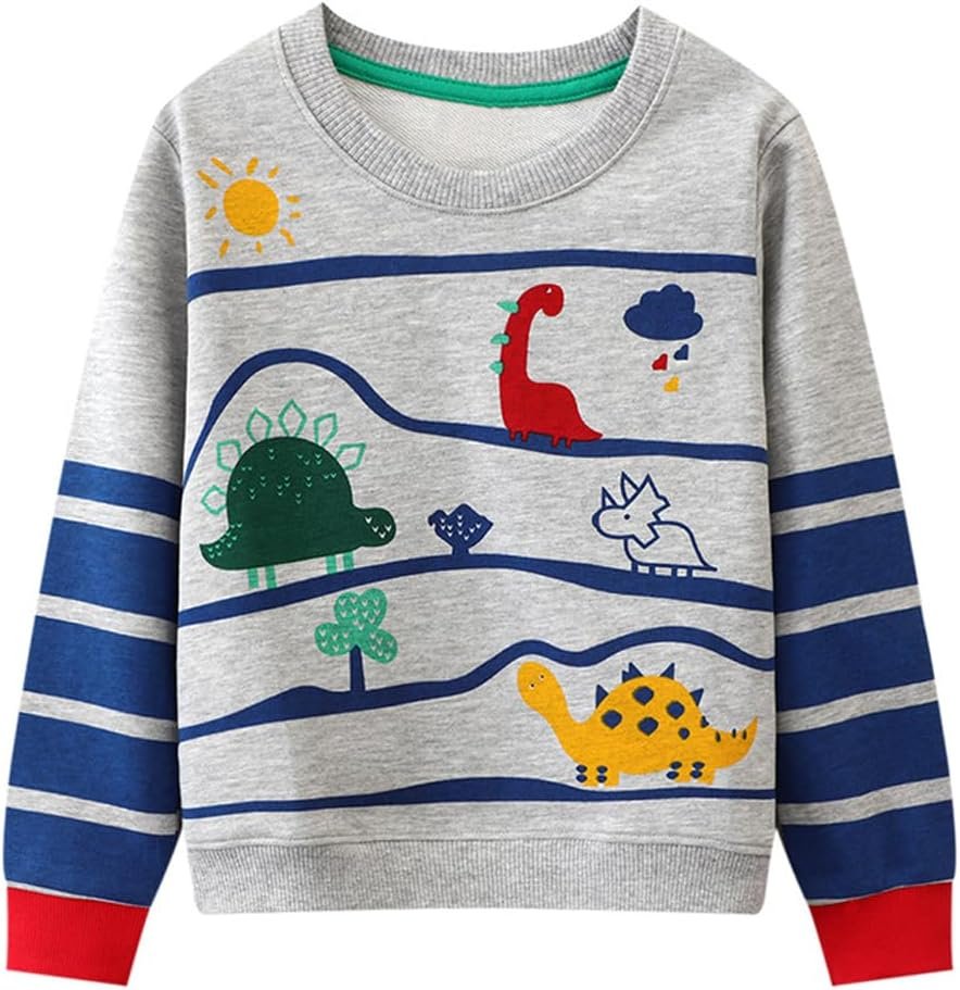 Little Boys Jumper Dinosaur Sweatshirt Kids Cotton Long Sleeve Shirt Tops Toddler Pullover Children Christmas Xmas Clothes T-shirt for Age 3-8 Years Little Boys Jumper Dinosaur Sweatshirt Kids Cotton Long Sleeve Shirt Tops Toddler Pullover Children Christmas Xmas Clothes T-shirt for Age 3-8 Years