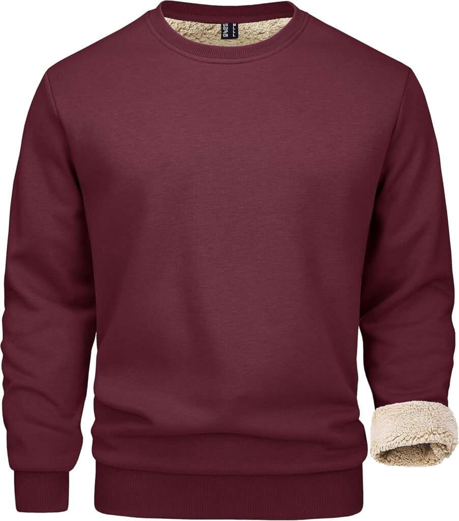 MAGCOMSEN Men’s Sweatshirts Fleece Jumper Thermal Pullover Crew Neck Sweater Winter Work Thermal Tops MAGCOMSEN Men’s Sweatshirts Fleece Jumper Thermal Pullover Crew Neck Sweater Winter Work Thermal Tops