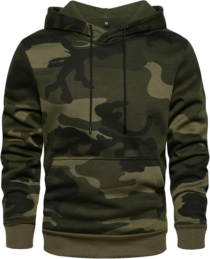 MANLUODANNI Men’s Pullover Fleece Sweatshirt Camouflage Hoodies