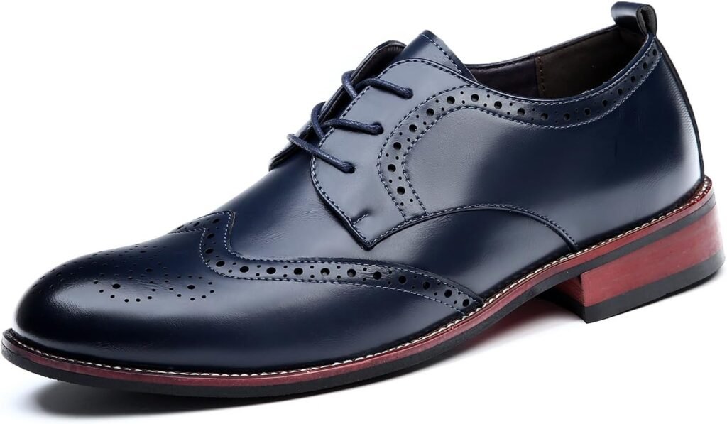 Mens Formal Shoes Leather Lace Dress Shoes Classic Mens Brogue Derbys Fashoin Wedding Party Oxford Shoes