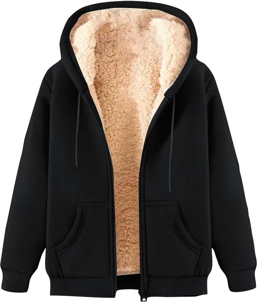 Mens Jacket Fleece Jacket UK Sale Clearance Teddy Bear Coats Fleece Mens Hoodie Winter Jackets for Men Sherpa Lined Jacket Full Zip Hoodie Mens Sweatshirts Sweater Outwear Men’s Jackets Size 8-18
