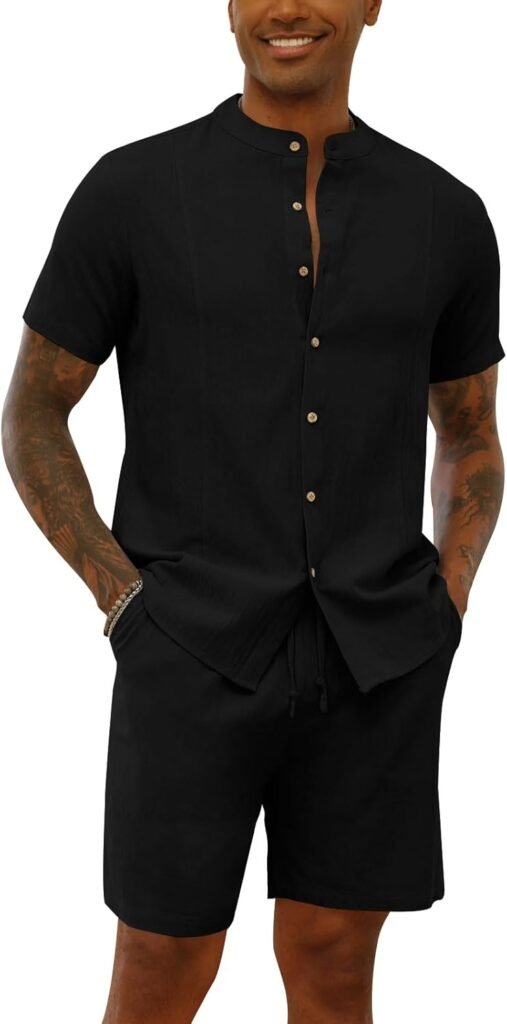 Mens Shirts and Shorts Suits Short Sleeve 2 Pieces Hawaiian Shirts Button Down Summer Outfits Suit Mens Shirts and Shorts Suits Short Sleeve 2 Pieces Hawaiian Shirts Button Down Summer Outfits Suit