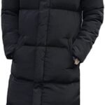 Mens Stand Collar Long Down Jacket Plus Size Winter Warm Padded Puffer Coat Parka