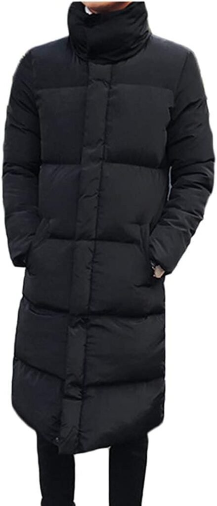 Mens Stand Collar Long Down Jacket Plus Size Winter Warm Padded Puffer Coat Parka Mens Stand Collar Long Down Jacket Plus Size Winter Warm Padded Puffer Coat Parka