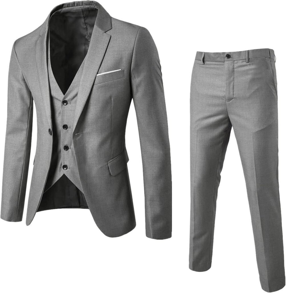 Men’s Suit Slim 3 Piece Suit Business Wedding Party Jacket Vest & Pants Coat Button Down Shirts for Men with Tie Men’s Suit Slim 3 Piece Suit Business Wedding Party Jacket Vest & Pants Coat Button Down Shirts for Men with Tie
