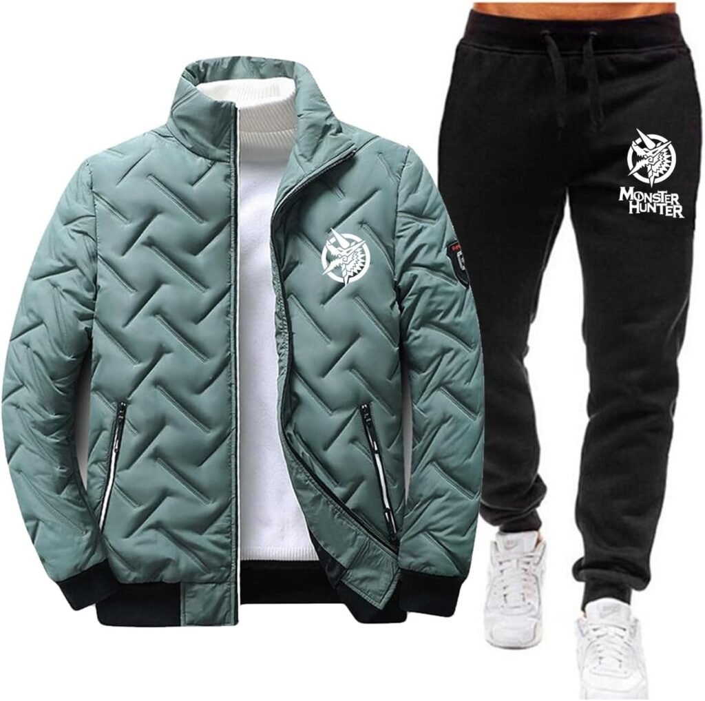 Mens Tracksuit Monst-er Hunt-er, Warm-Up Tracksuit, Complete Sportswear Set Men, Warm-Up