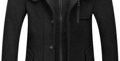 Mens Trench Coat Mid Length, With Removable Inner Collar 3/4 Length Jackets, With Pocket Winter Coat, Thermal Duffle Coat, Thick Overcoats, Full Zip for Casual Business Padded Coat, Warm Parka Coat