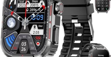 Military Smart Watches for Men Answer/Make Calls, 2.02″ HD Large Screen Fitness Watch with Heart Rate Blood Oxygen Sleep Monitor Pedometer, 123 Sports Modes Smart Watch for Android iOS Phones Military Smart Watches for Men Answer/Make Calls, 2.02″ HD Large Screen Fitness Watch with Heart Rate Blood Oxygen Sleep Monitor Pedometer, 123 Sports Modes Smart Watch for Android iOS Phones