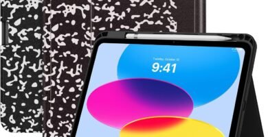 MoKo Keyboard Case for iPad 10th Generation Case with Keyboard, iPad 10th Generation Keyboard with Pencil Holder, Multi-Angle Detachable Bluetooth Keyboard for iPad 10th Generation, Notebook Black