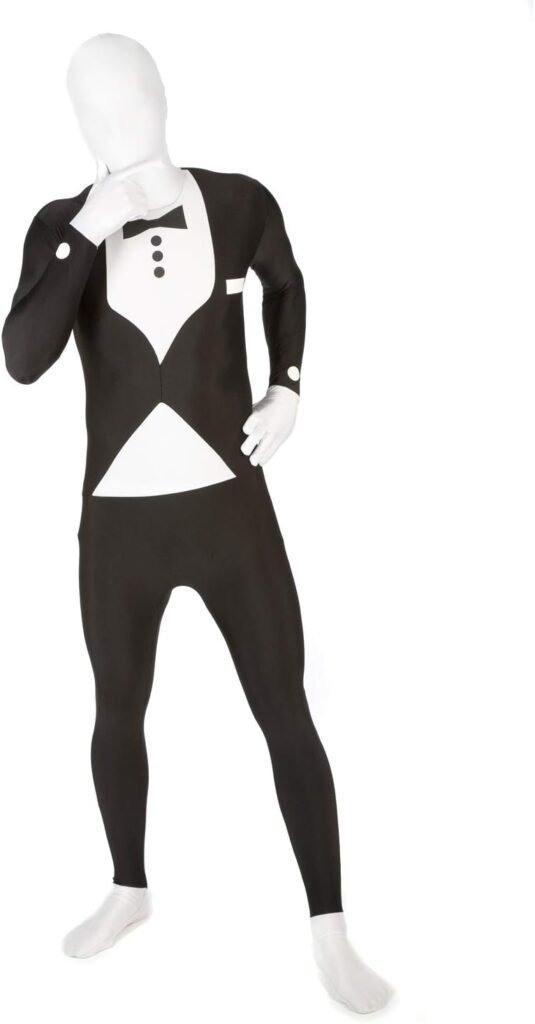Morphsuits Tuxedo Mens Bodysuit, Halloween Bodysuit Men, Full Body Suit Costume, Black Suit Halloween Costume Men