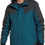 Mountain Warehouse Dusk Mens Ski Jacket – Water Resistant Fleece Lined Rain Coat with Snow Skirt, Adjustable Hood & Cuffs – For Skiing, Snowboarding & Outdoors