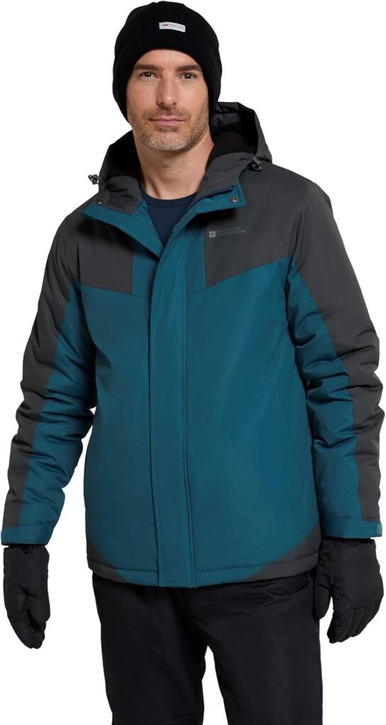 Mountain Warehouse Dusk Mens Ski Jacket – Water Resistant Fleece Lined Rain Coat with Snow Skirt, Adjustable Hood & Cuffs – For Skiing, Snowboarding & Outdoors Mountain Warehouse Dusk Mens Ski Jacket – Water Resistant Fleece Lined Rain Coat with Snow Skirt, Adjustable Hood & Cuffs – For Skiing, Snowboarding & Outdoors
