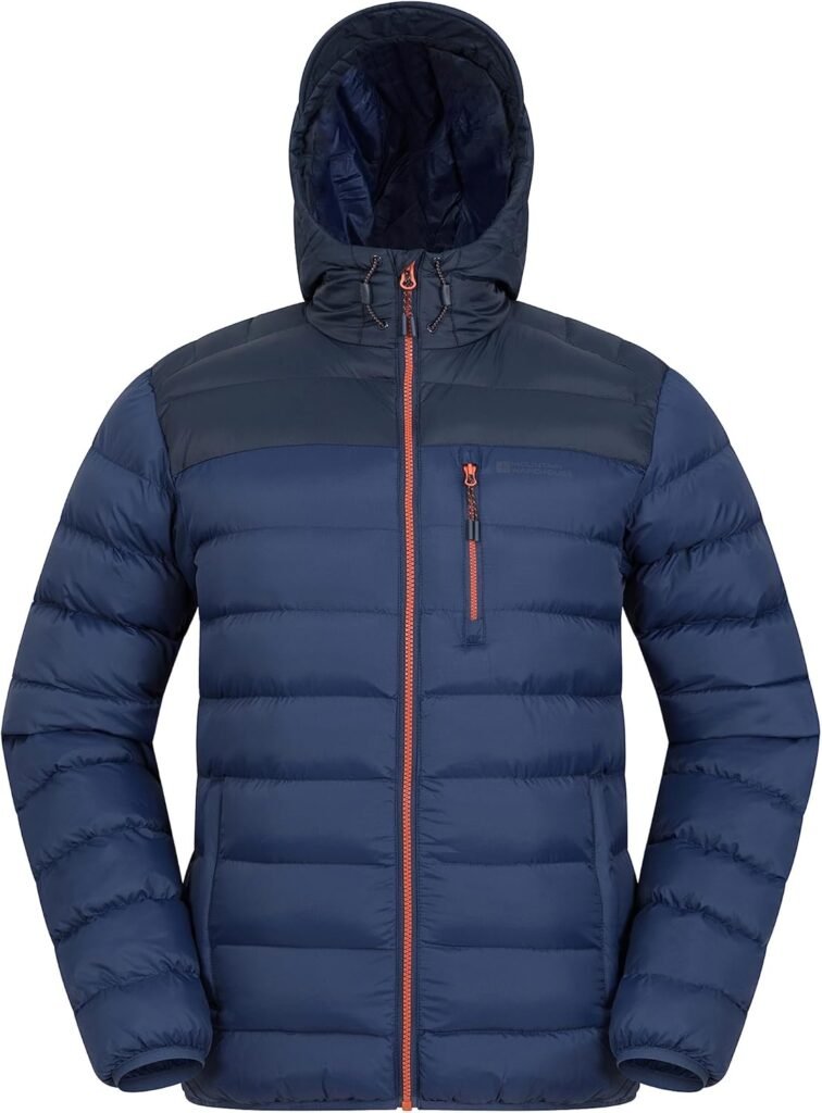 Mountain Warehouse Link Mens Padded Winter Jacket – Showerproof, Lightweight, Warm, Lots Of Pocket, Elastic Hem & Cuffs for a Better Fit – Ideal For Cold & Wet Weather
