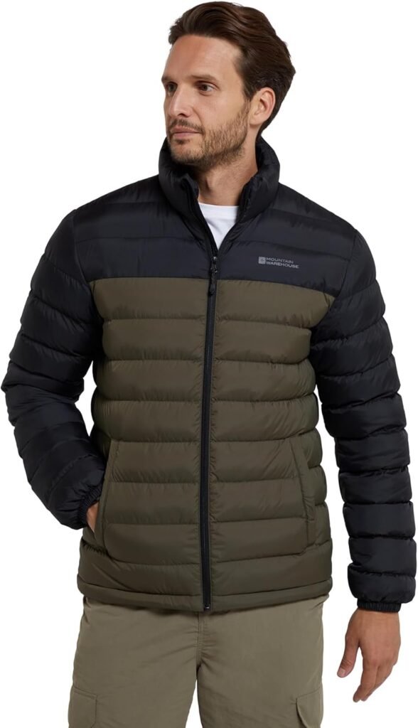 Mountain Warehouse Vista Mens Padded Jacket – Water-resistant, Warm & Iso therm Coat with Padded Insulation, Everyday Use – Spring Summer, Walking & Outdoors