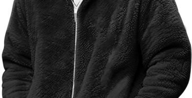 Mrat Men’s Winter Fleece Coat Fuzzy Sherpa Hoodies Fluffy Fleece Jackets Long Sleeve Zip Up Tops Thermal Open Front Hoodies Casual Warm Coat Outerwear Windproof Jacket Loose Fit Pullover Clearance 4XL