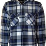 MyShoeStore Mens Padded Shirts Lumberjack Collared Hooded Flannel Check Jacket Thick Quilted Work Wear Warm Thermal Fleece Fur Lined Top Casual Coat