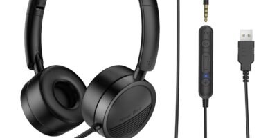 New bee USB Headset with Microphone for PC Laptop, Computer Headsets with 3.5mm Jack 2-in-1 Audio Controls Clear Stereo Sound for Office Call Center Business Skype Chat Online Courses New bee USB Headset with Microphone for PC Laptop, Computer Headsets with 3.5mm Jack 2-in-1 Audio Controls Clear Stereo Sound for Office Call Center Business Skype Chat Online Courses