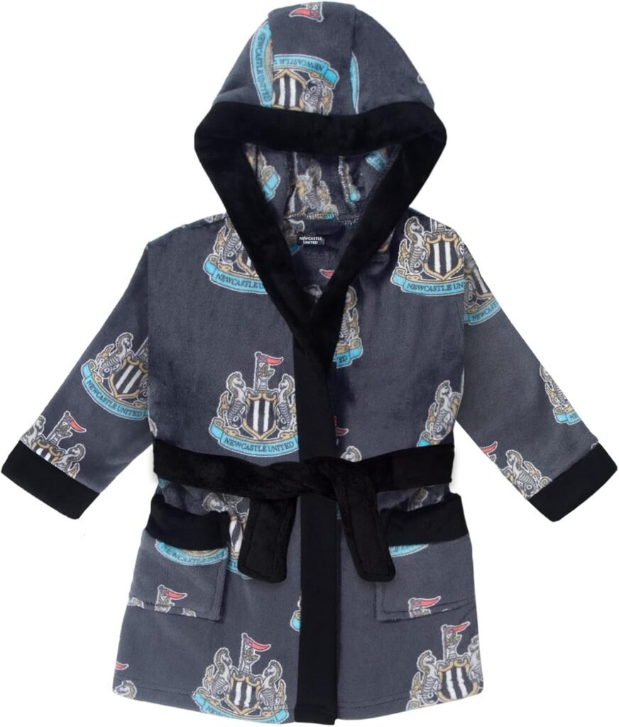 Newcastle United Dressing Gown Baby Toddler Robe Fleece Hooded Official Gift Newcastle United Dressing Gown Baby Toddler Robe Fleece Hooded Official Gift