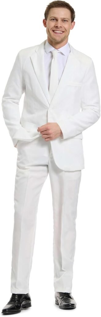 OFFSTREAM Men’s Party Costume – 2 Piece Solid Color Outfit with Jacket – Pants & Tie OFFSTREAM Men’s Party Costume – 2 Piece Solid Color Outfit with Jacket – Pants & Tie