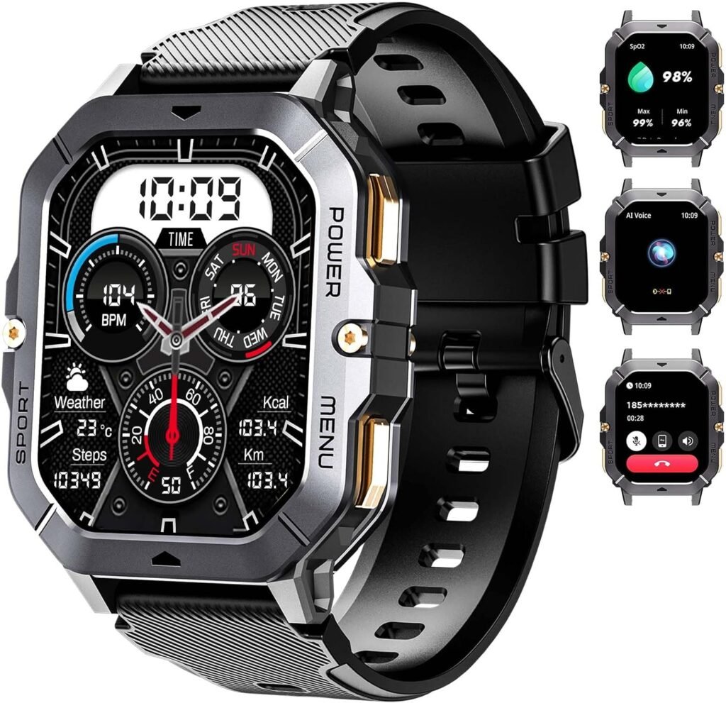 OUKITEL BT101 Military Smart Watch for Men, 2.02”AMOLED HD Screen, Outdoor Sports Smartwatch with Bluetooth Calls, Fitness Watch, Heart Rate & Sleep Monitor/Blood Oxygen for Android iOS (Black) OUKITEL BT101 Military Smart Watch for Men, 2.02”AMOLED HD Screen, Outdoor Sports Smartwatch with Bluetooth Calls, Fitness Watch, Heart Rate & Sleep Monitor/Blood Oxygen for Android iOS (Black)