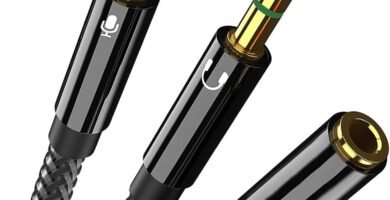 Olakin 2 in 1 Microphone Splitter Adapter, Headphone Mic Splitter, 3.5mm Female to 2 Dual 3.5mm Male Headphone Splitter Cable Olakin 2 in 1 Microphone Splitter Adapter, Headphone Mic Splitter, 3.5mm Female to 2 Dual 3.5mm Male Headphone Splitter Cable