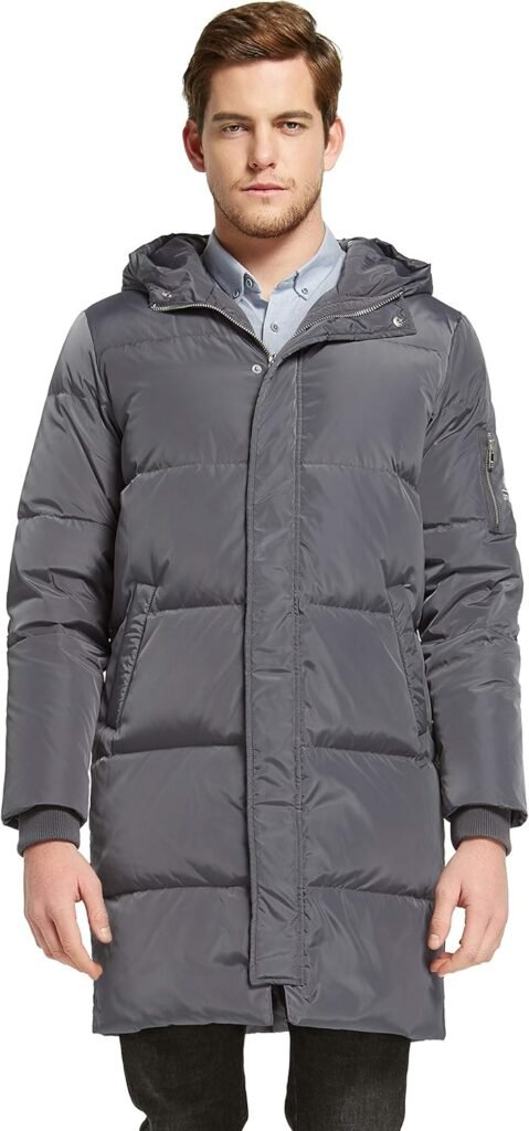 Orolay Men’s Insulated Down Jacket Quilted Puffer Jacket Winter Padded Coat Long Jacket for Men