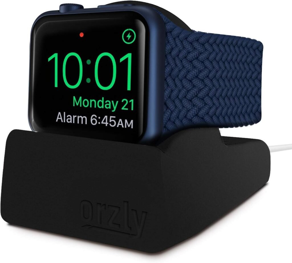 Orzly Elegant Apple Watch Charger Stand Apple Watch for ALL series Ultra 49mm, 2025 Series 10 46/42mm, 9/8/7 45/ 41mm, SE2/SE/6/5/4 44/40mm, 3/2/1 42/38mm Durable TPU – Gift boxed