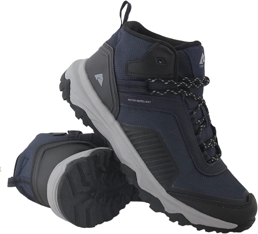 Ozark Trail Mens Gents Water Repellent Genuine Leather Lightweight Breathable Lace Up Memory Foam Hiking Outdoor Trekking Boots