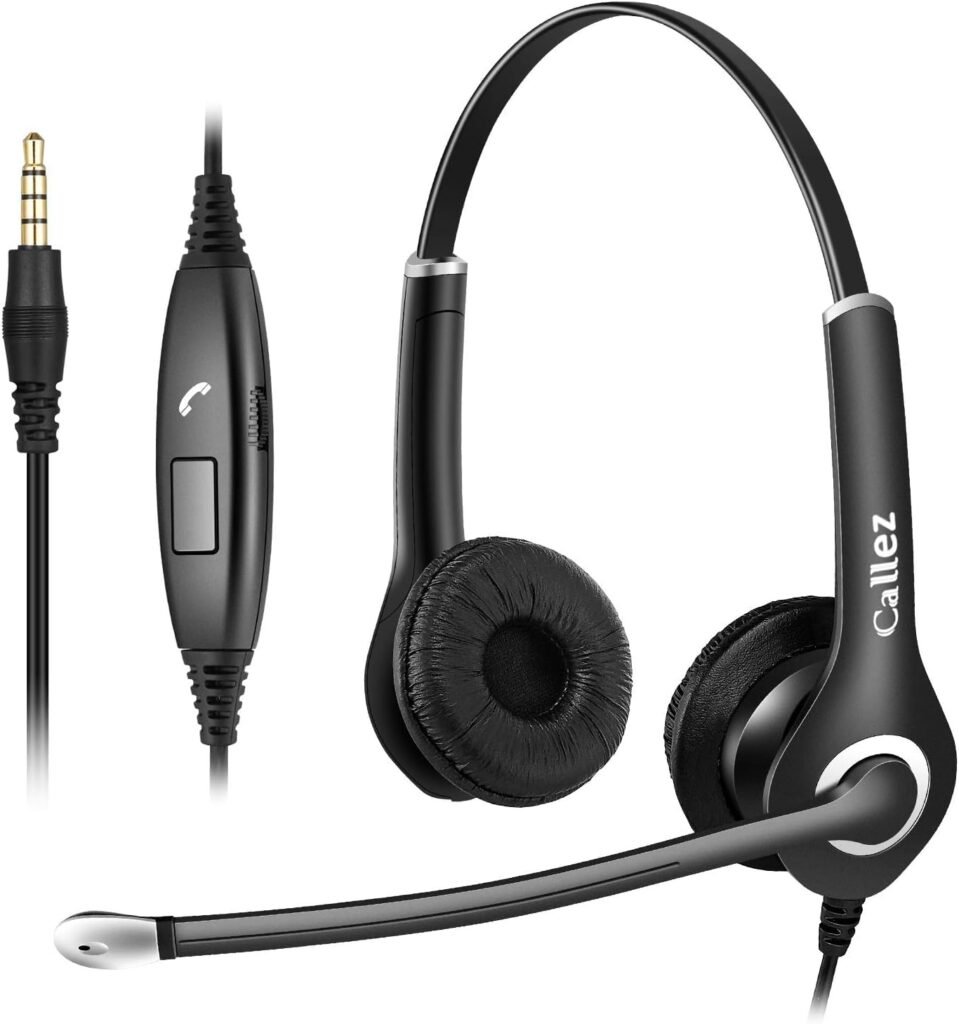 PC Headset for Smartphones Mobile Phones Computers Laptops, 3.5 mm Jack Headphones with Microphone for iPhone Samsung Skype Business Office Call Centre, Crystal Clear Conversation, Super Light PC Headset for Smartphones Mobile Phones Computers Laptops, 3.5 mm Jack Headphones with Microphone for iPhone Samsung Skype Business Office Call Centre, Crystal Clear Conversation, Super Light
