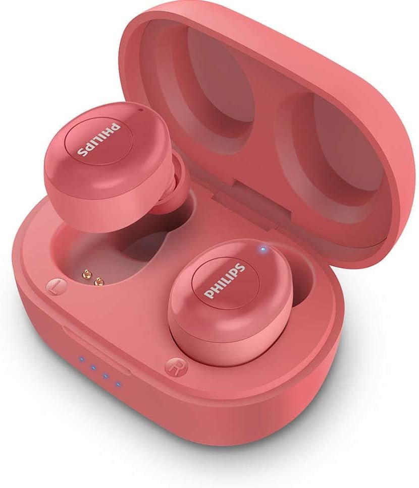 PHILIPS True Wireless Headphones T2205RD/00 (Bluetooth In-Ear Headphones, Voice Assistant, Long Battery Life, IPX4 Splash Resistant, Extra-Small Charging Case) Red – 2020/2021 Model PHILIPS True Wireless Headphones T2205RD/00 (Bluetooth In-Ear Headphones, Voice Assistant, Long Battery Life, IPX4 Splash Resistant, Extra-Small Charging Case) Red – 2020/2021 Model