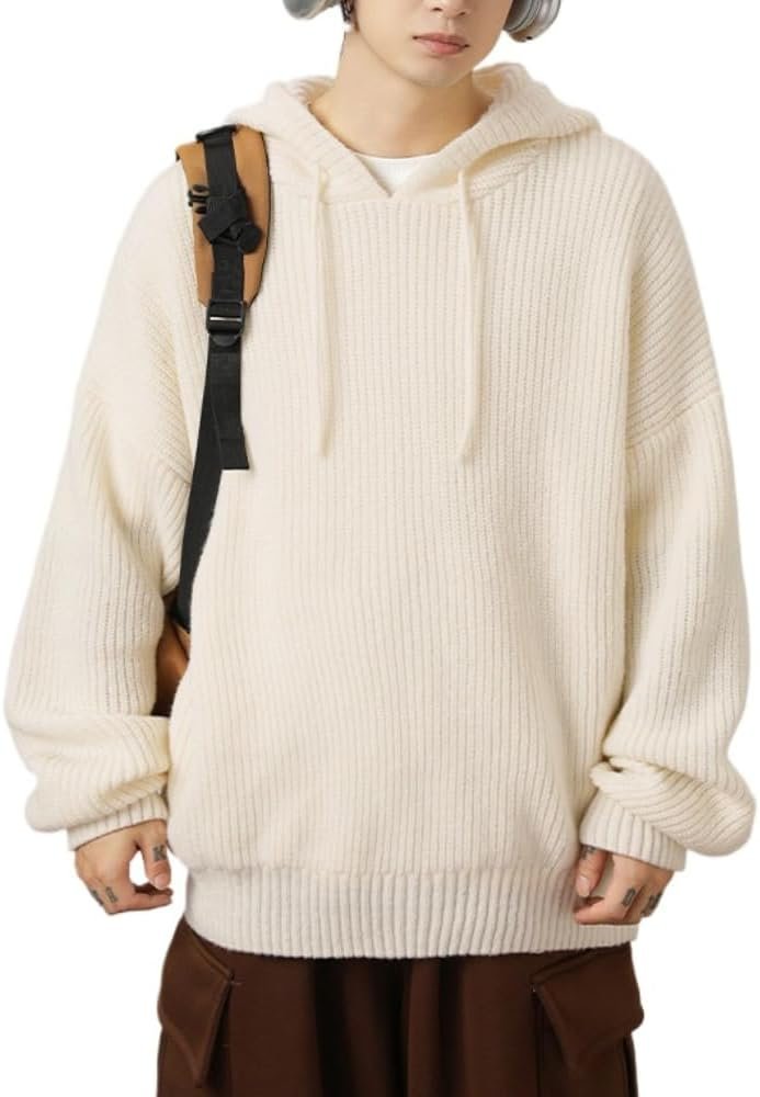 POHADON 2025 Men’s Y2k Hooded Oversized Hoodies Casual Long Sleeve Sweater Solid Knitted Pullover Winter Fall Outfits POHADON 2025 Men’s Y2k Hooded Oversized Hoodies Casual Long Sleeve Sweater Solid Knitted Pullover Winter Fall Outfits