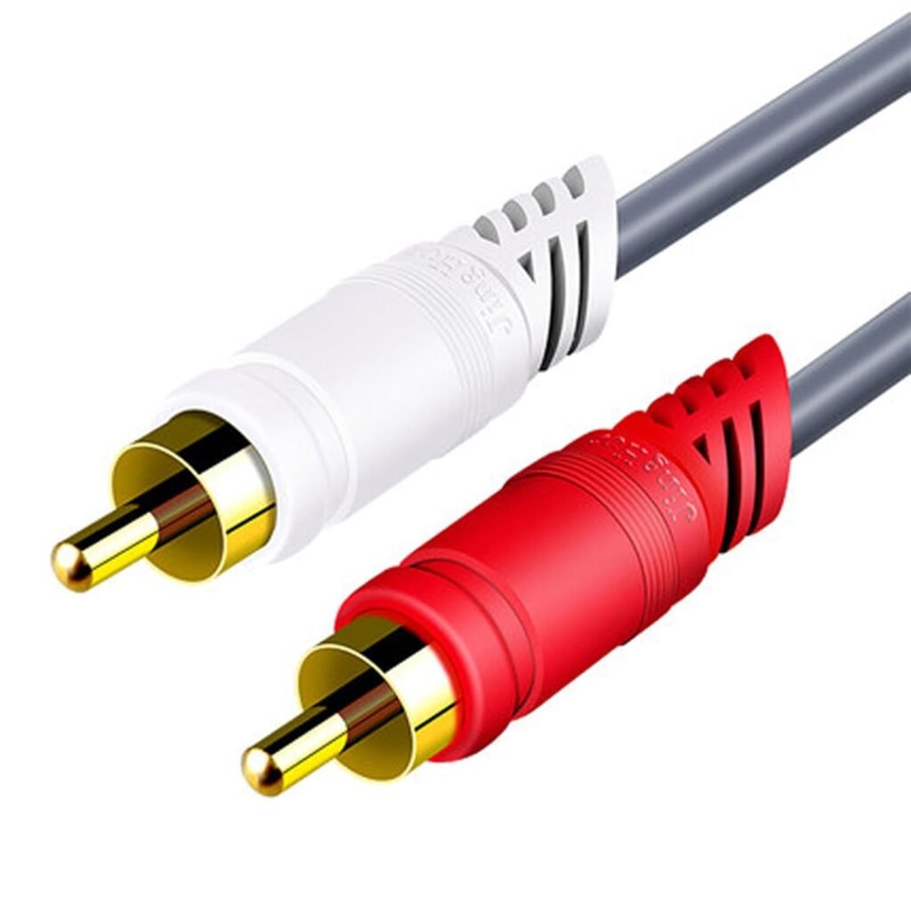 PTILSERY 2RCA Audiophiles Cable, 2 2RCA Male to 2RCA Male Stereo Sound Cord for Home Theater and HiFi Systems